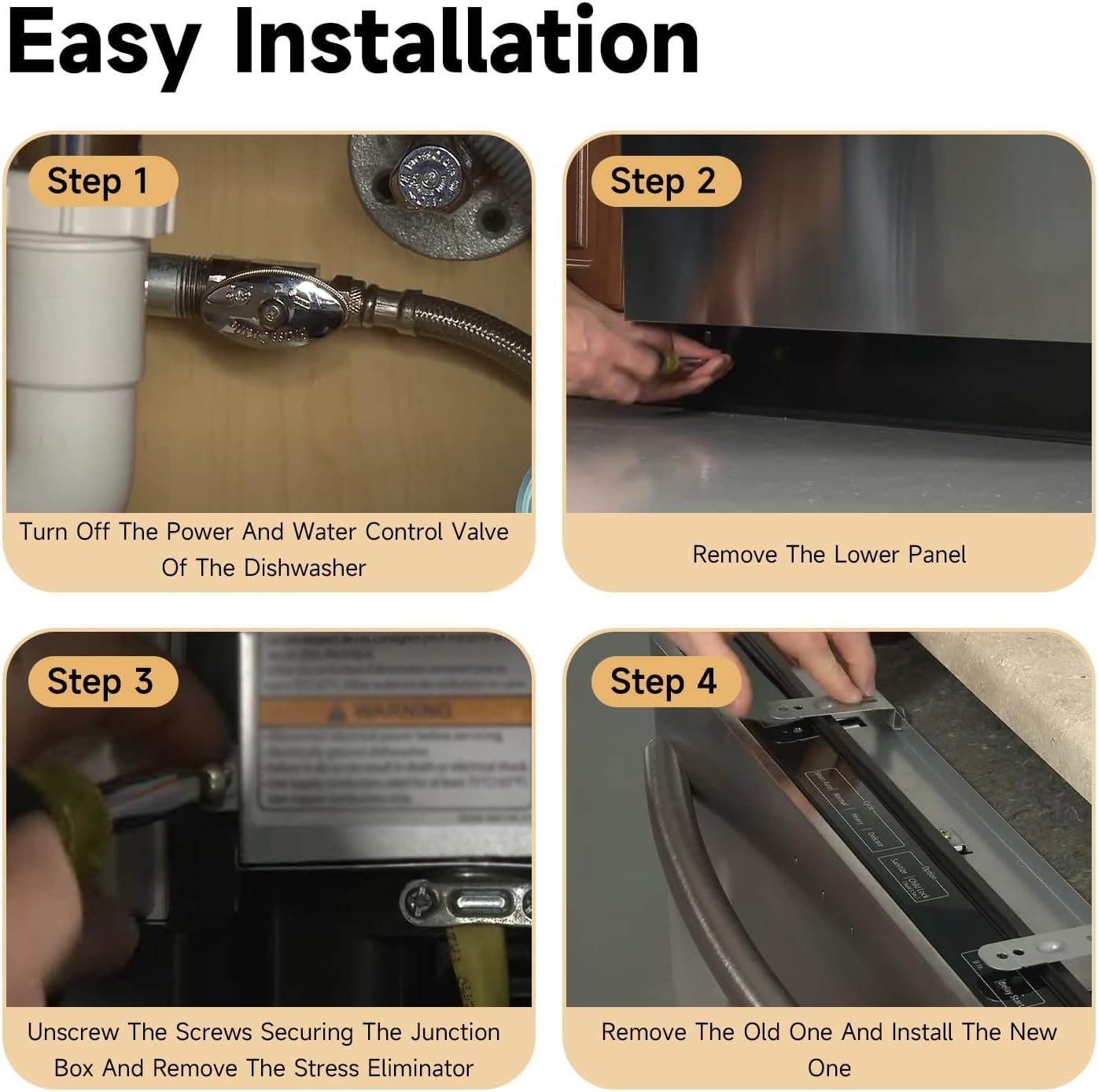 Dishwasher Installation Bracket Kit 2PCS Dishwasher Mounting Clips Compatible with Samsung DW80M DW80R DW80B Series DW80B7070US DW80M9550UG DW80R7060US/AA Replace#: DD98-01051C