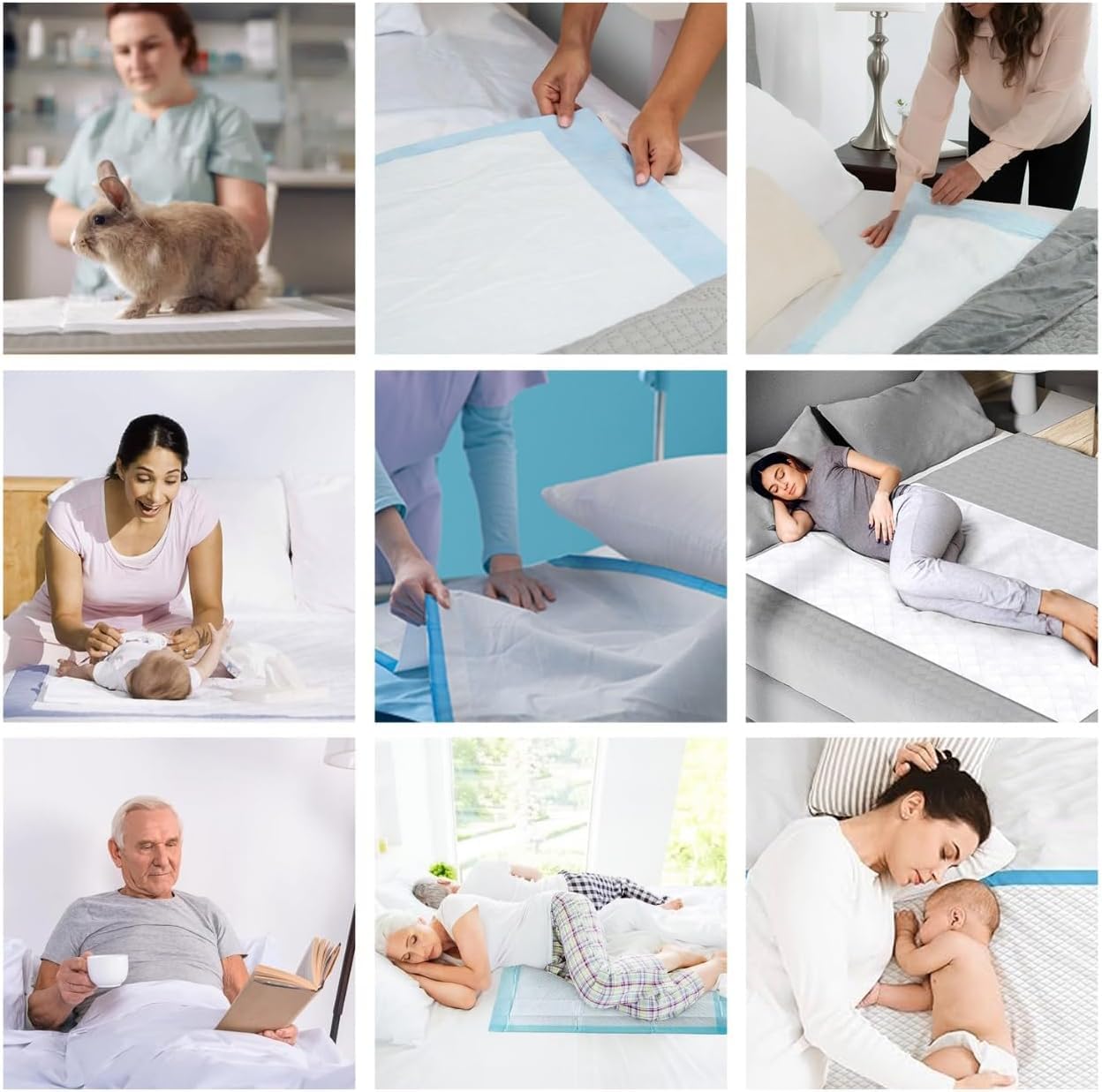 Inkontinenz-Bettschutzauflage Einweg (76 x 90 cm, 50, stück) - Superabsorbierende & wasserdichte Einweg-Bettunterlage für Erwachsene, Senioren & Pflegebetten – Ideal für Matratzen & Sofas