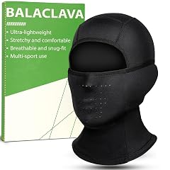 RIGWARL Black Ski Mask Balaclava for Men Women Open Top Moisture-Wicking Sheisty Breathable Mesh Movable Non-Slip Design