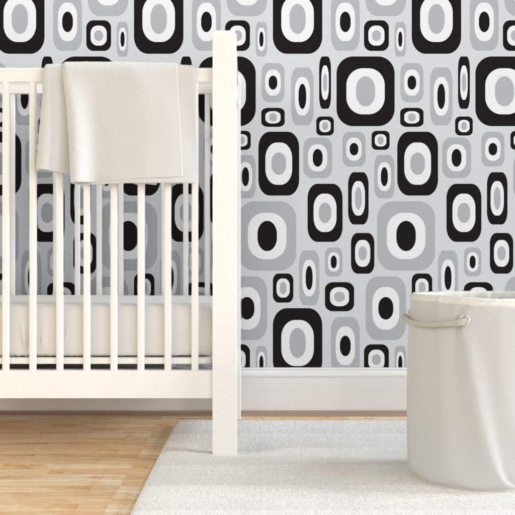Peel & Stick Wallpaper 3ft x 2ft - Mod Modern Trendy Retro Mid Century Custom Removable Wallpaper by Spoonflower