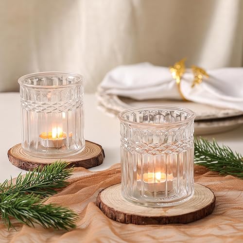 Miniatura 4 de 8 portavelas votivas, portavelas de té grande para centro de mesa, portavelas de vidrio transparente para decoración bohemia del hogar, decoración