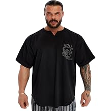 BIG SAM SPORTSWEAR COMPANY Men's Oversize T-Shirt%95 Organic Cotton Breathable Workout, Lifting T-Shirt