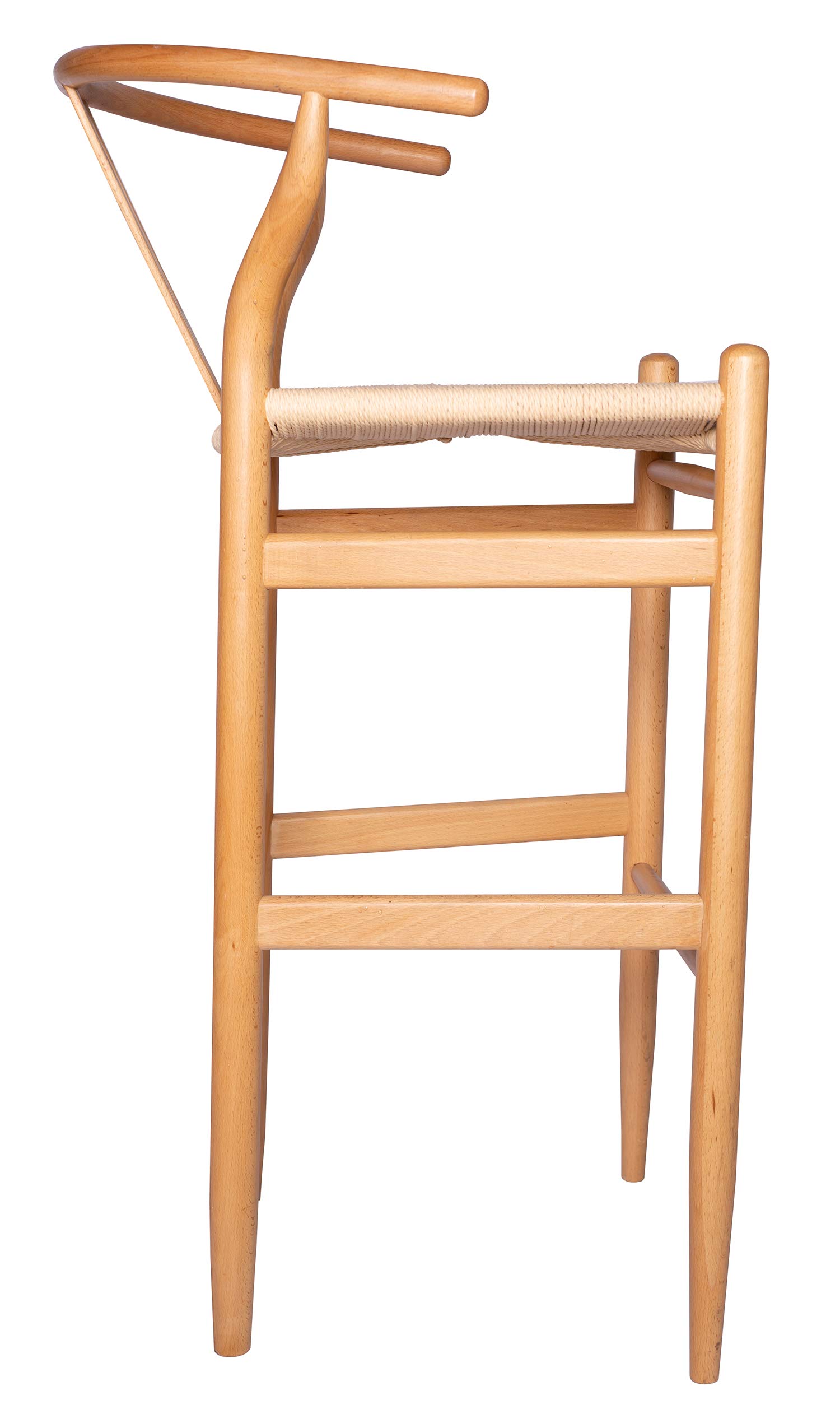 Amazon Brand â€“ Stone & Beam Wishbone Barstool, 42.2"H, Beech Wood, Natural / Natural