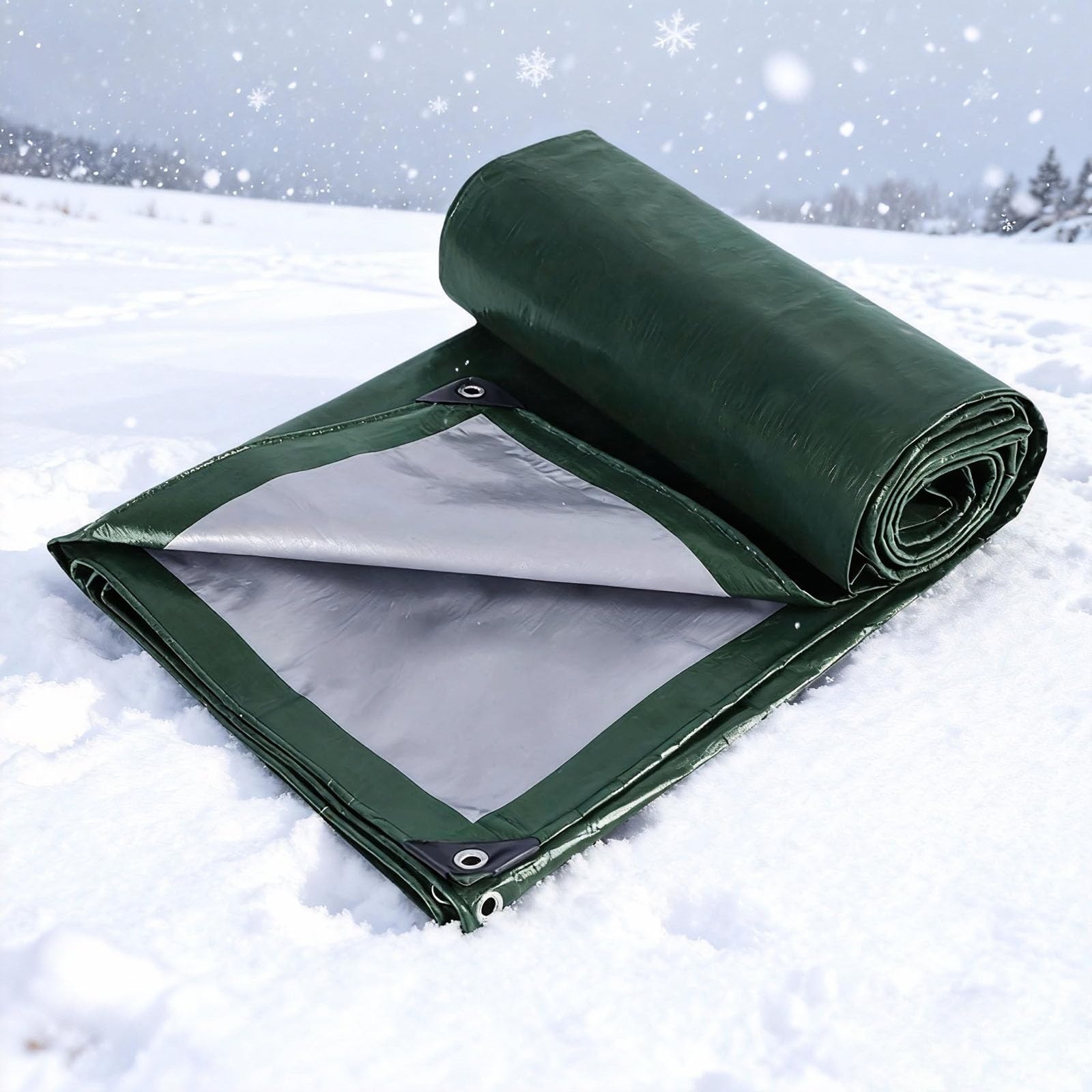 Lona para camping y cenador impermeable de polietileno verde 110x440 cm