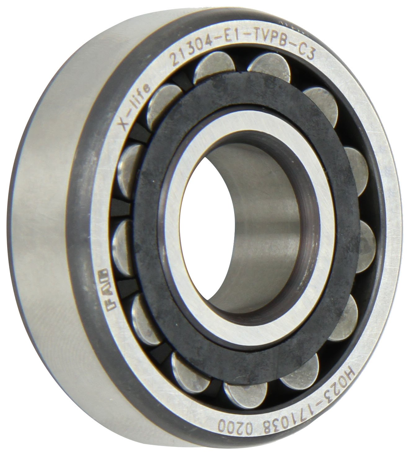 FAG 21304E1TVPB-C3 Spherical Roller Bearing, Straight Bore, Polyamide/Nylon Cage, C3 Clearance, Metric, 20mm ID, 52mm OD, 15mm Width