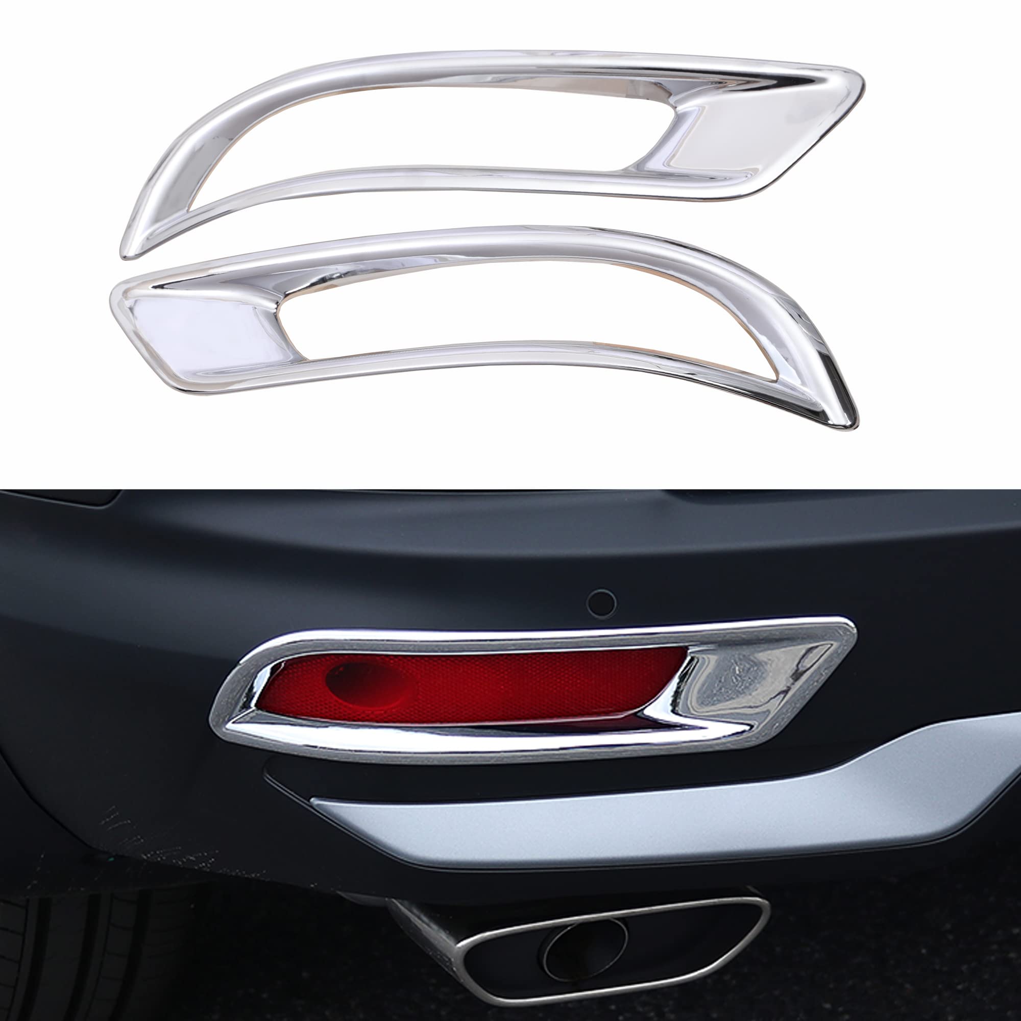 Chrome Rear Fog Lights Lamps Decorative Trims for Honda CR-V CRV 2021 2022 EX EX-L Touring Hybrid Chrome Rear Fog Lights Lamps Cover Trim (2021 up)