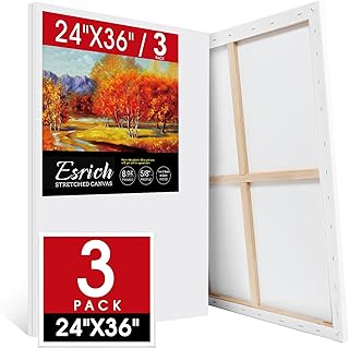 ESRICH Stretched Canvas for Painting 24x36 Inch, 3Pack Large Canvas for ...