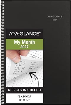 AT-A-GLANCE 2027 Planner, Monthly, 14-Month Dec-Jan, 8" x 12", DayMinder, Black SK20027