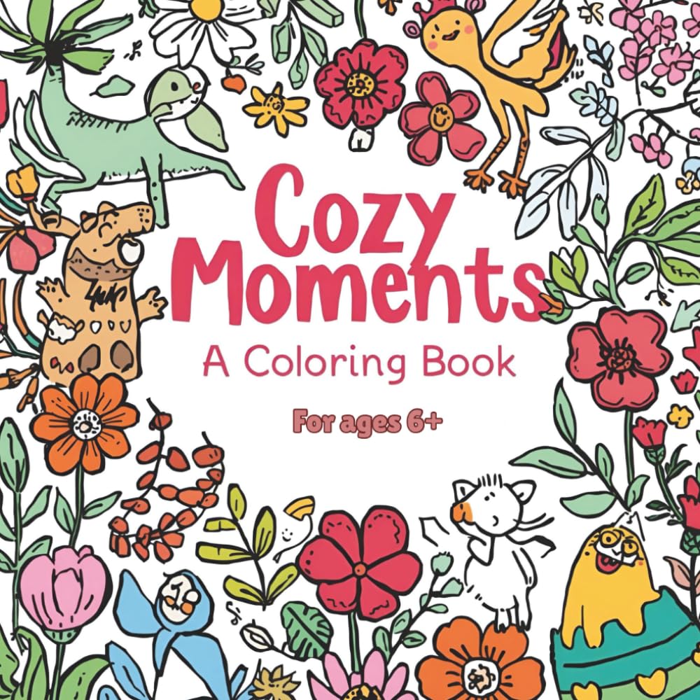 Cozy Moments: A Coloring Book for Girls: A Collection of Relaxing, Peaceful Places and Heartwarming Moments