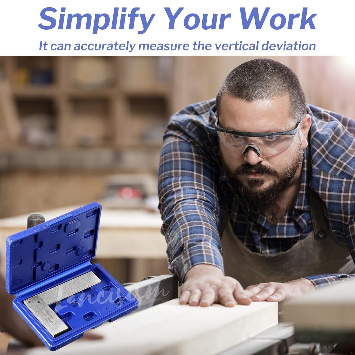 Lancisism Machinist Square Set 2, 3, 4, 6 Inch, Precision Engineer Wide Seat Square Mechanical Engineer Steel Angle Ruler High Precision 90 Degree Wide Base Square Tool L-Type Testing Measuring Tool