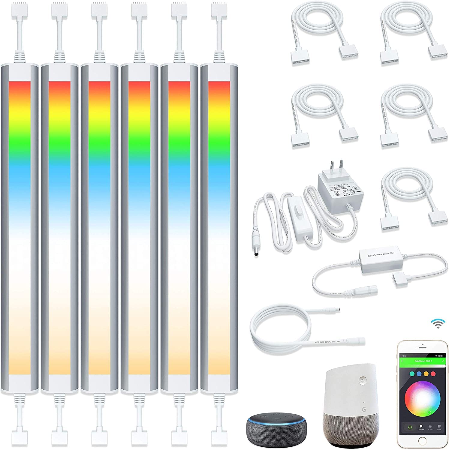 LAMPAOUS Under-Cabinet RGBWW Strip (6-Bar Kit)