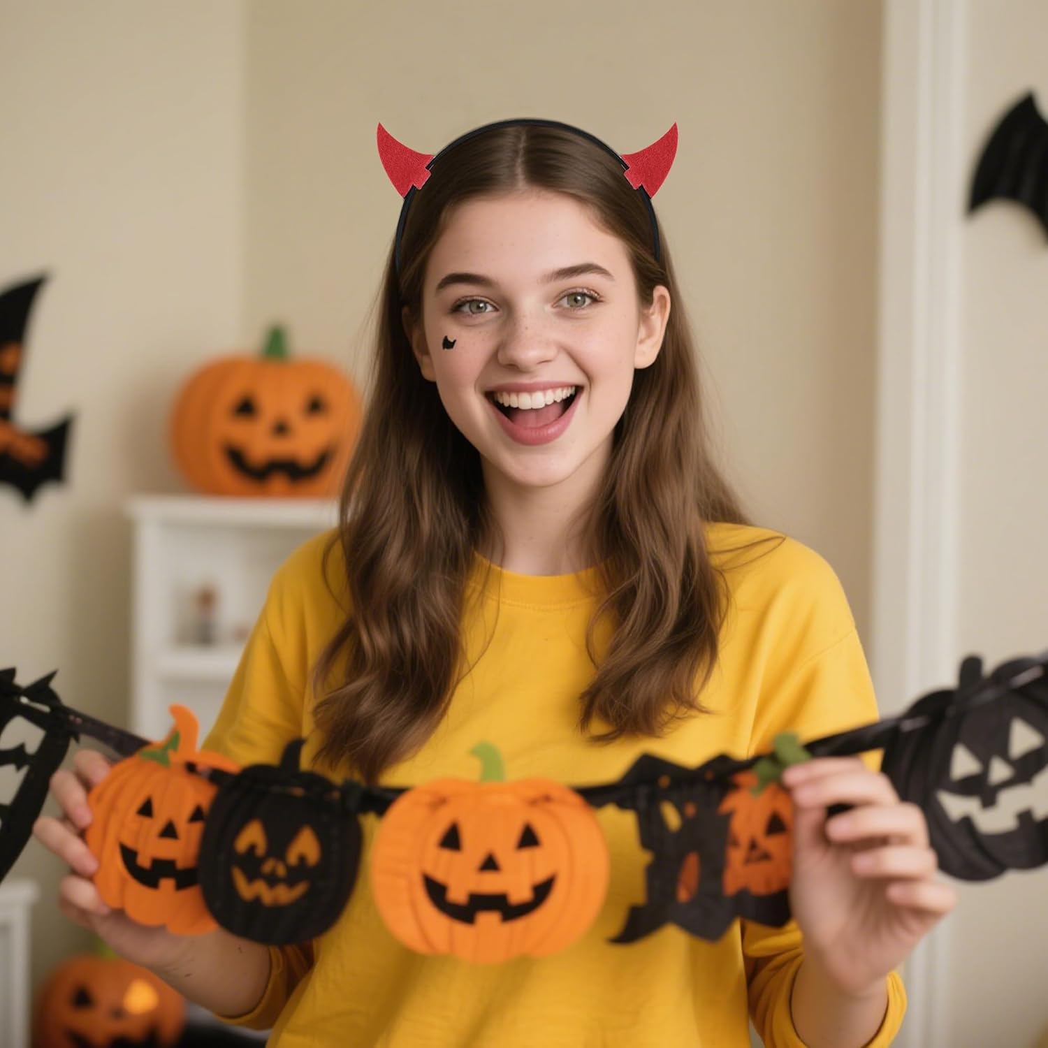 Devil Horns Headband,Little Bull Horn Devil Headband Halloween Adult Dress up Surprise Theme Party - Image 4