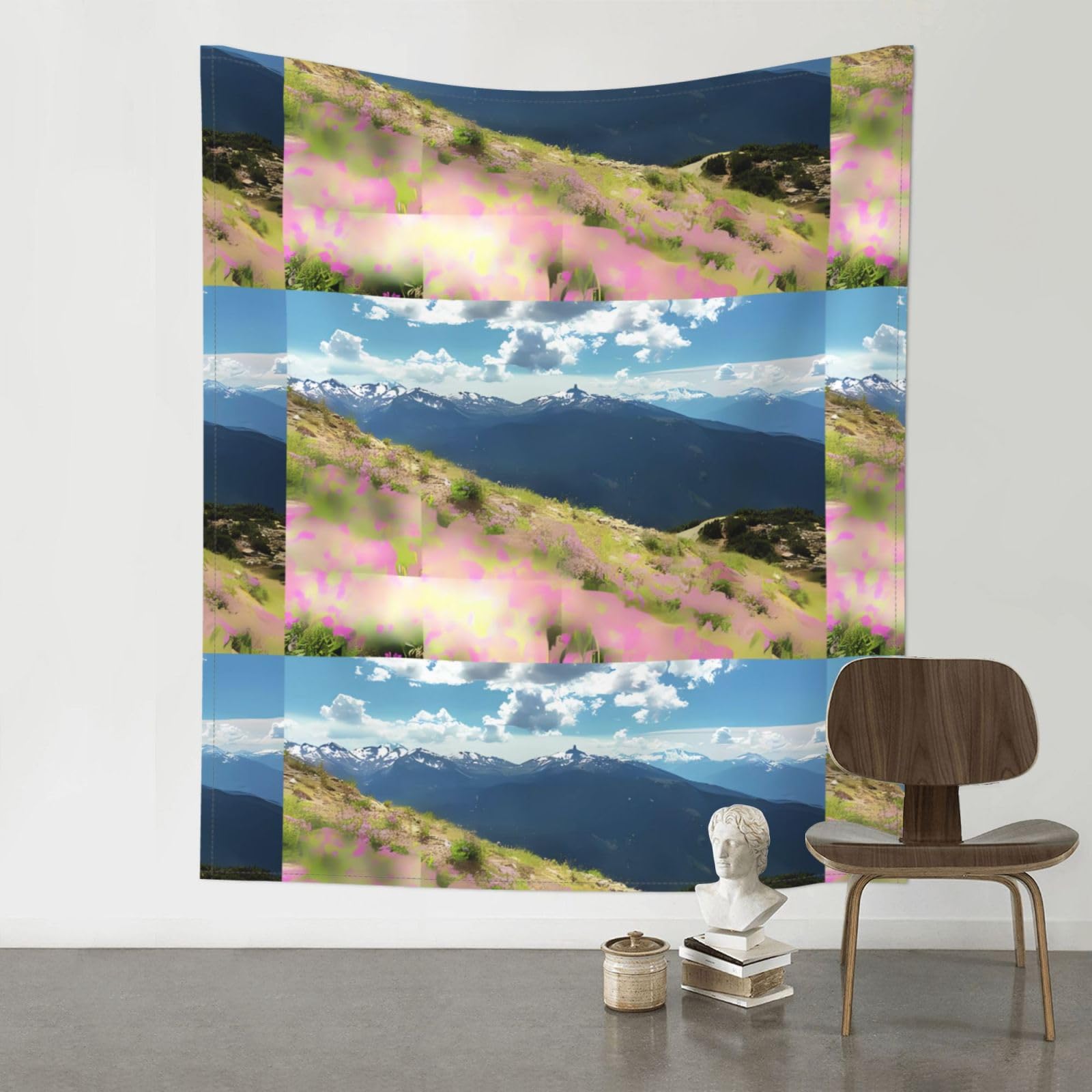 HJFCZH Mountains Prints Wall Tapestry 60x51in – Artistic Home Decor Throw Blanket for Bedroom, Dorm, Beach & Picnic