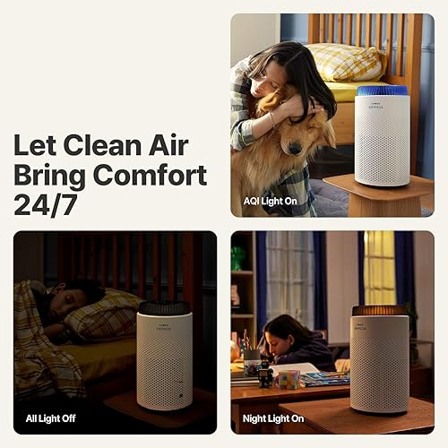 Miniatura 7 de COWAY Purificadores de aire para dormitorio y hogar de hasta 450 pies cuadrados, filtro hipercautivo para humo, alergias, caspa de mascotas, monitor