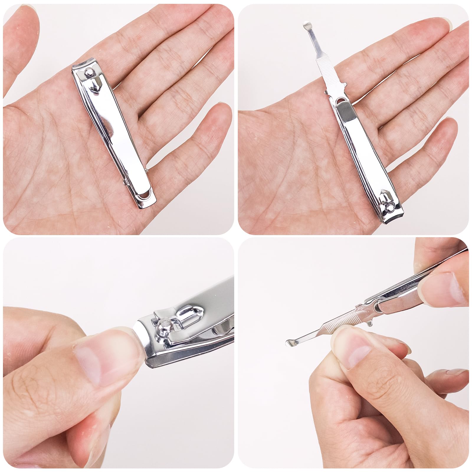 Lot de 50 coupe-ongles emballés individuellement en acier inoxydable - Robustes - Pour sans-abri, hommes et femmes, hôtel - 6,8 cm