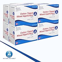 Vista 6 de Dynarex Aplicadores de punta de algodón estéril de 3 pulgadas – Aplicadores de punta de algodón de madera de un solo uso para el cuidado