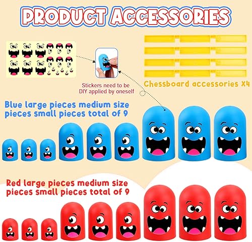 Miniatura 4 de Juego de Tic Tac Toe juego de mesa para niños, juego de mesa estratégico de anidación de Tic Tac Toe para niños y adultos, juegos de estrategia cara