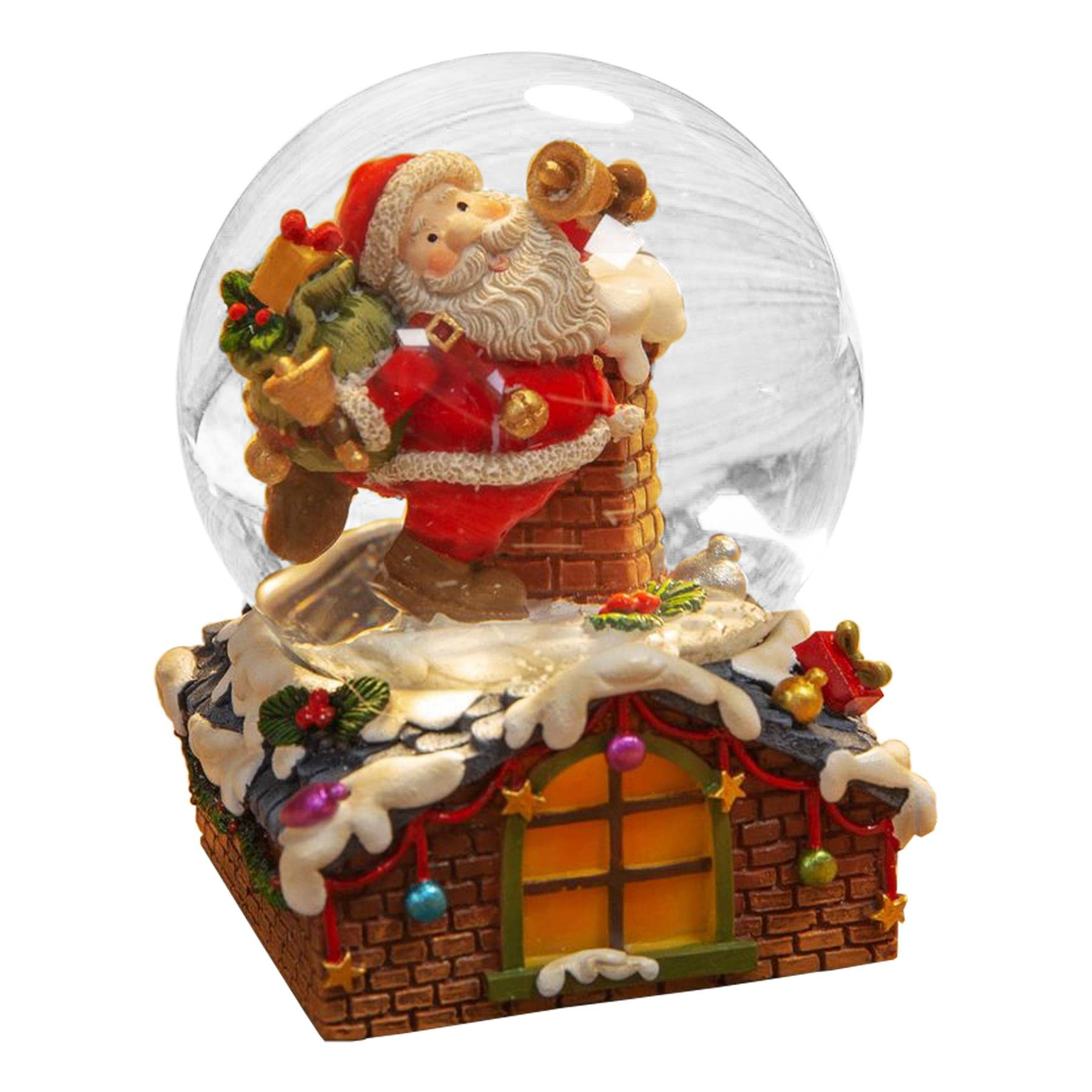 Widdle Gifts Multicolour Christmas 85Mm Snow Globe Waterball - Santa And Chimney 1587