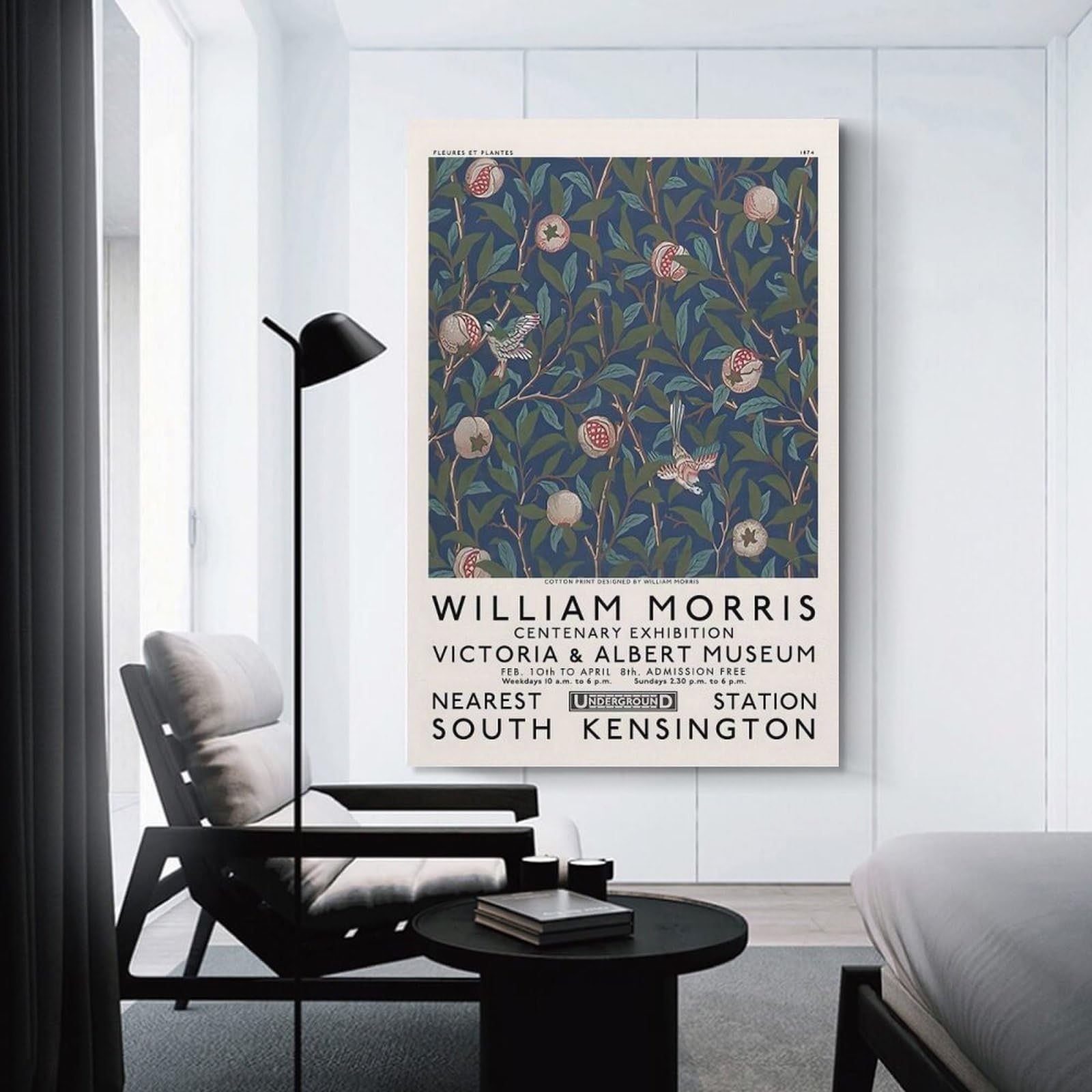 Junmoney WILLIAM MORRIS Victoria A Canvas Art Print, 12x18inch(30x45cm), for Bedroom, Lounge Or Dressing Area, Canvas Wall Decor for Personal Spaces