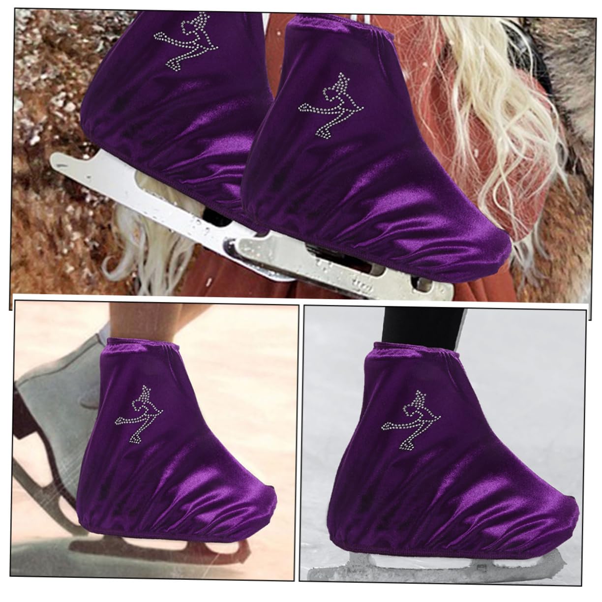 BESPORTBLE Copripattini Copriscarpe per Pattini a Rotelle Coperture per Pattinaggio Protezioni per Stivali Portatili Coperture per Pattini a Rotelle Poliestere Viola,Porpora