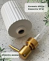 Vista 3 de Soap Dispenser for Bathroom,12 Oz Liquid Soap Dispenser for Kitchen,Ceramic Hand Soap Dispenser with Plastic Pump,Simple Style Soap Dispenser