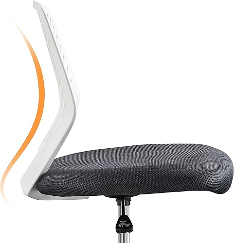 Miniatura 8 de Topeakmart Silla de oficina sin brazos, silla de escritorio pequeña con soporte lumbar de malla con respaldo curvado, silla ergonómica para