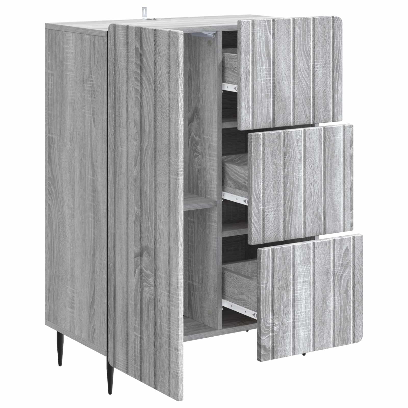 Hothingwell Bufet drewniany Ingenierie 66 x 34,5 x 91,5 cm szary