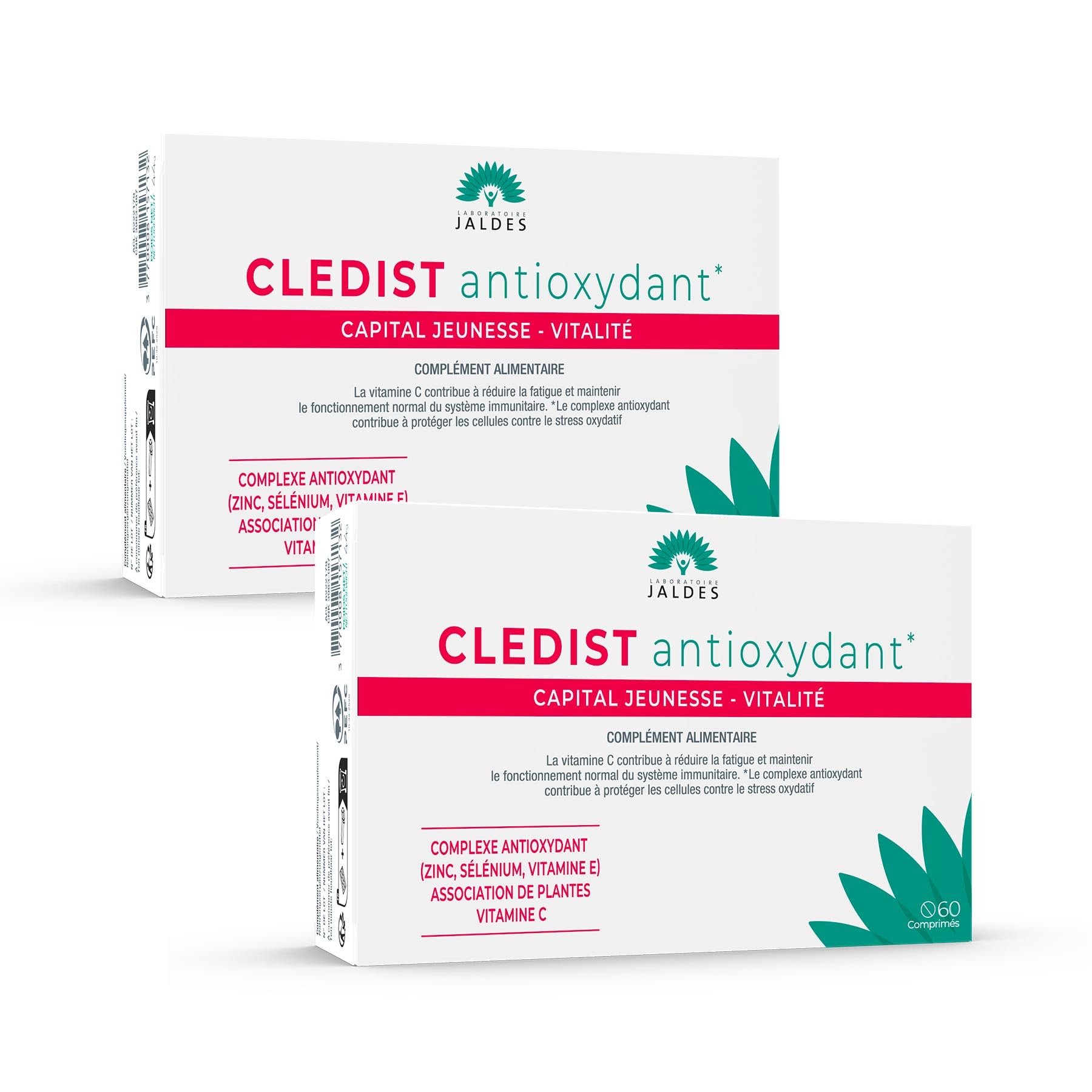 CLEDIST ANTIOXYDANT Lot de 2X60 comprimés | Le Complexe Antioxydant aide à Protéger les Cellules contre le Stress Oxydatif | La Vitamine C réduit la fatigue et renforce l’immunité