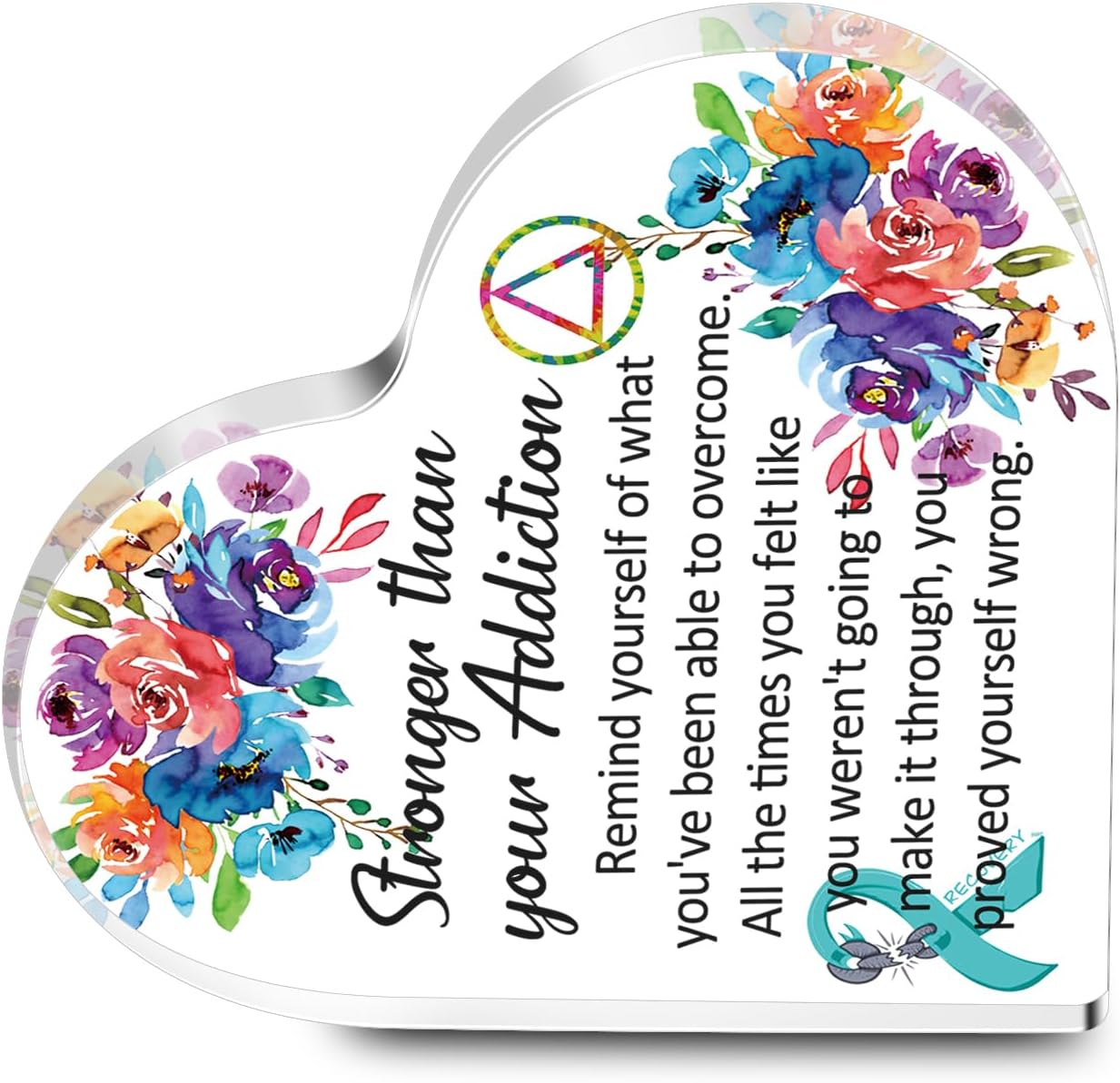 Sobriety Gift Stronger Than Your Addiction Inspire Acrylic Sign Encouragement Addiction Recovery Gift AA Acrylic (Stronger than your Addiction)