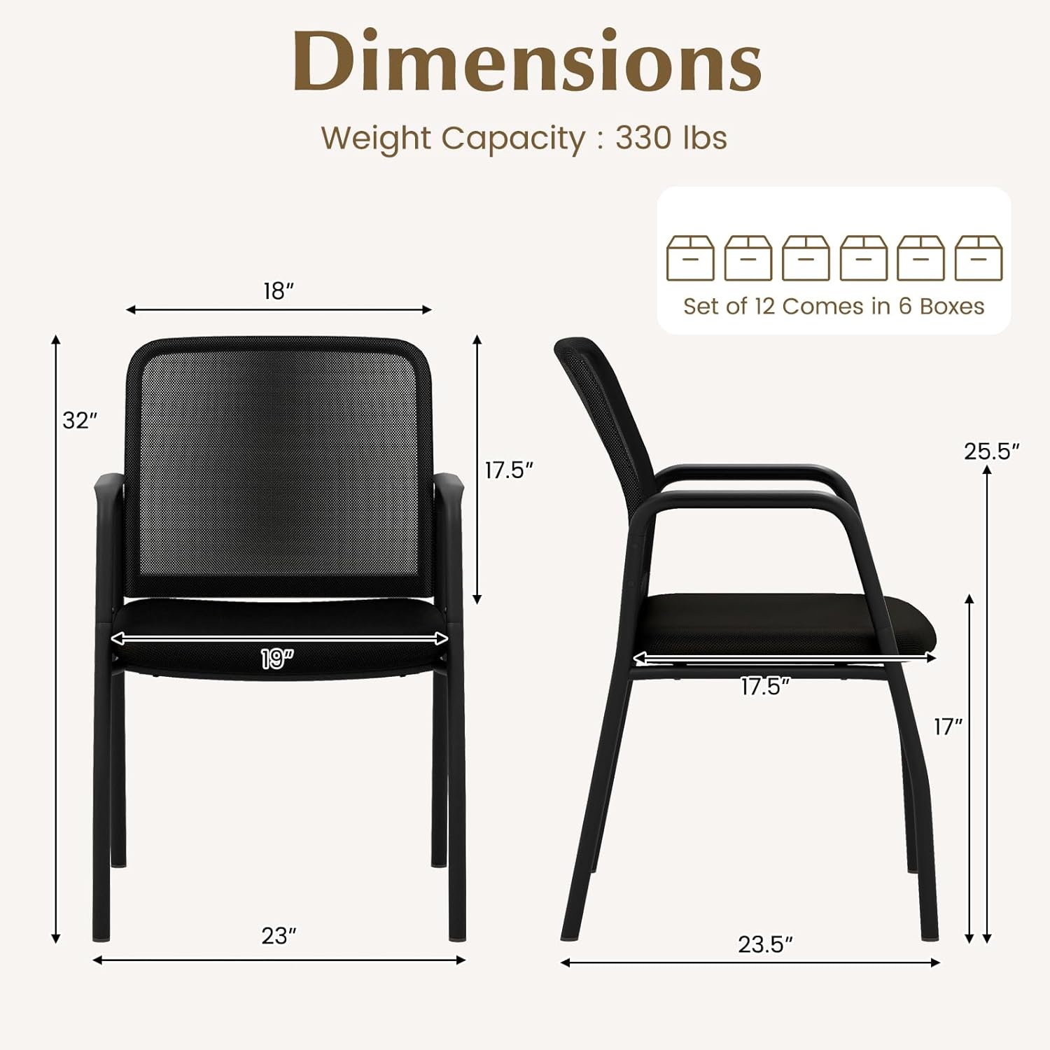 Tangkula Set of 12 Conference Chairs, Office Guest Chairs with Ergonomic Mesh Backrest, Sturdy Arms & Cushioned Seat, Mesh Chairs for Office, Waiting Room, Reception Room Chairs