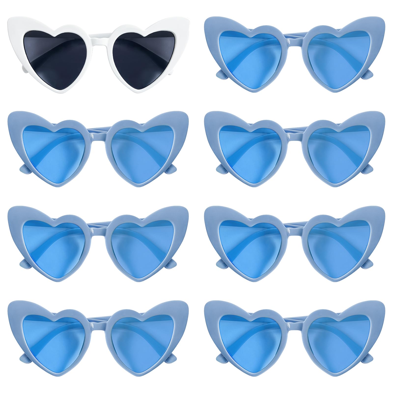 8 Pack Heart Sunglasses Bachelorette Party, Bridal Shower Favors Wedding Supplies Bride Tribe/Bridesmaid Glasses