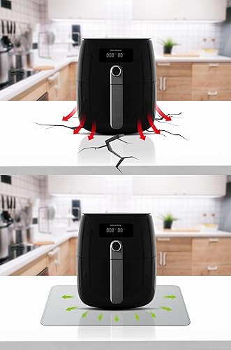 Miniatura 8 de FLASLD Alfombrilla resistente al calor para freidora de aire, alfombrillas de silicona ignífugas para encimera de cocina, protector de encimera,