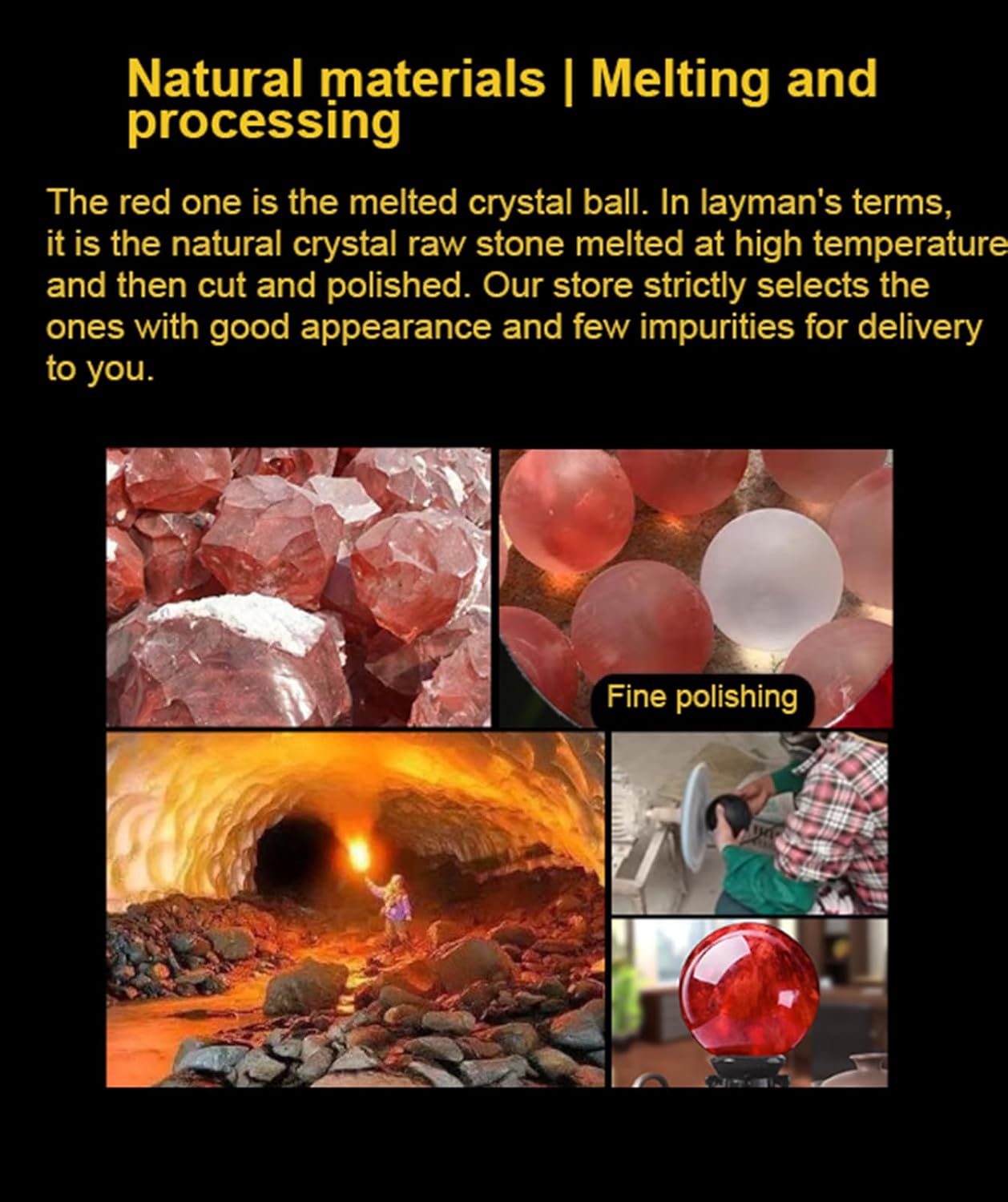 Large Red Melting Quartz Crystal Ball Gemstone Sphere with Stand, Home Decoration Stone Sphere Sculpture Figurine for Display,17cm/6.7in