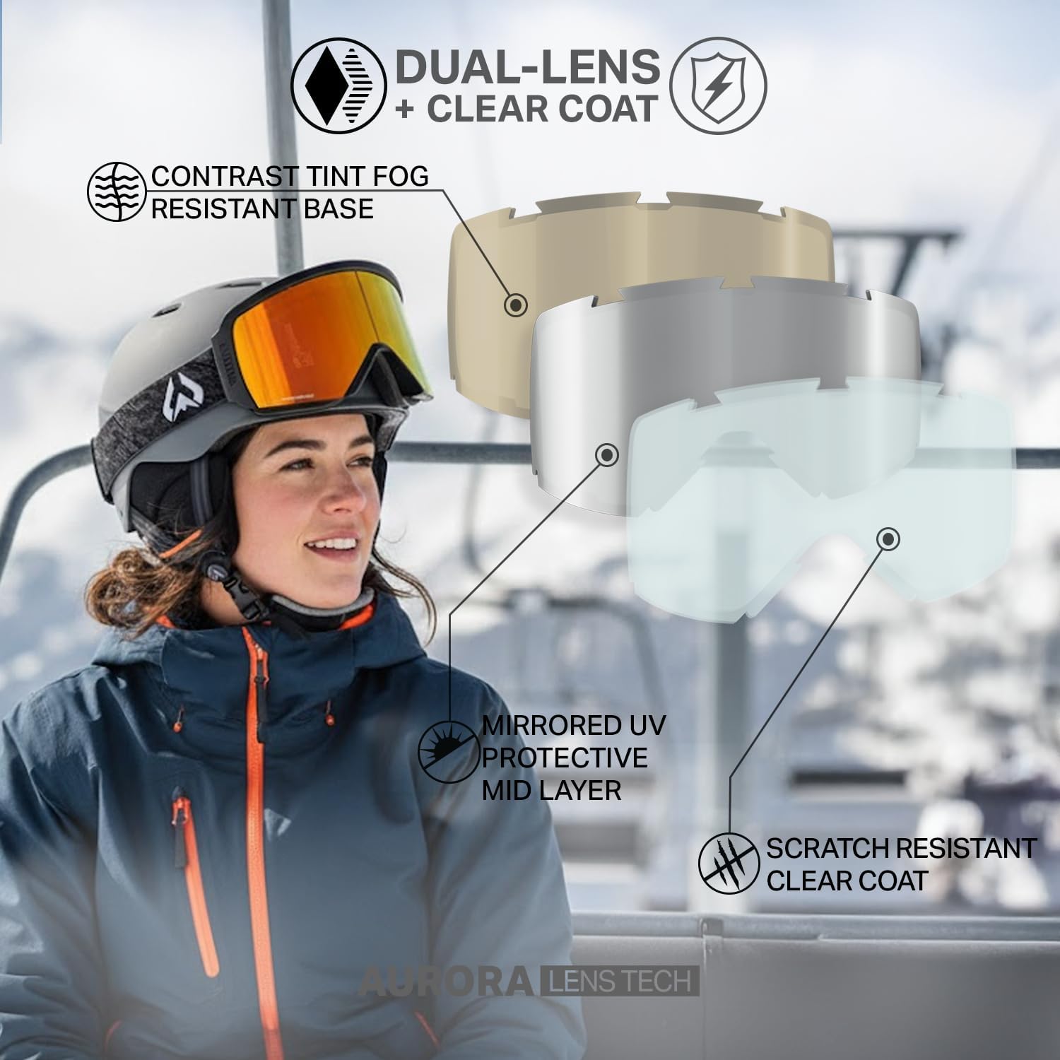 Wildhorn Cristo Ski Goggles Men Women 100% UV Anti-Fog OTG Snowboard Goggles- US Ski Team Official Supplier- Snow Goggles