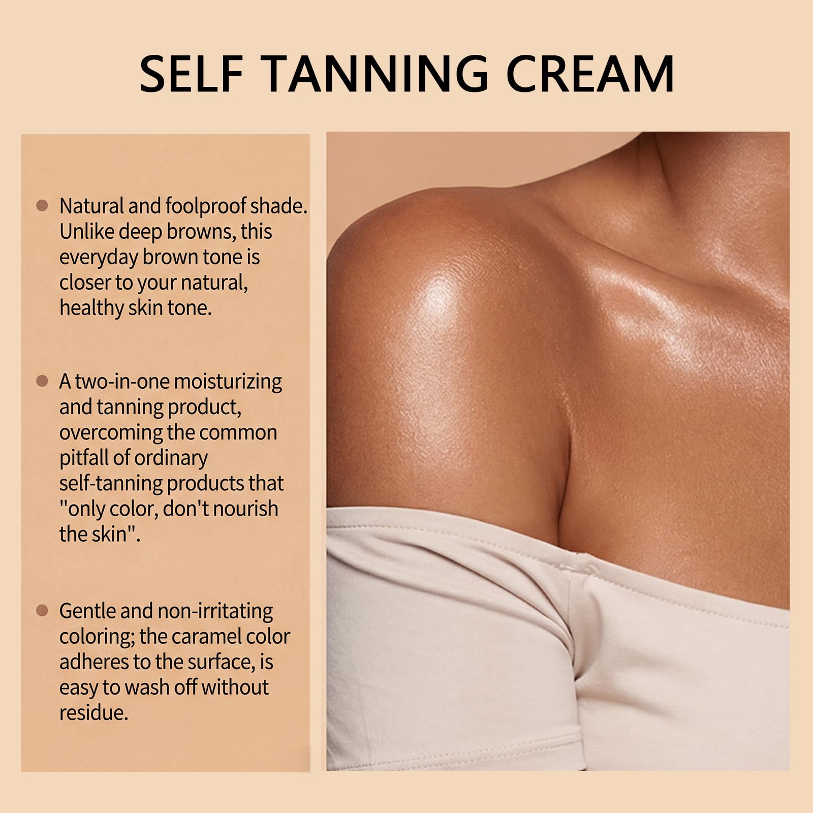 samoopalacz do ciała, tanning Face Serum, natychmiastowe opalanie, krem do opalania | Ciemny samoopalacz do twarzy i ciała, pianka dla bogatej, naturalnej i długotrwałej opalenizny,