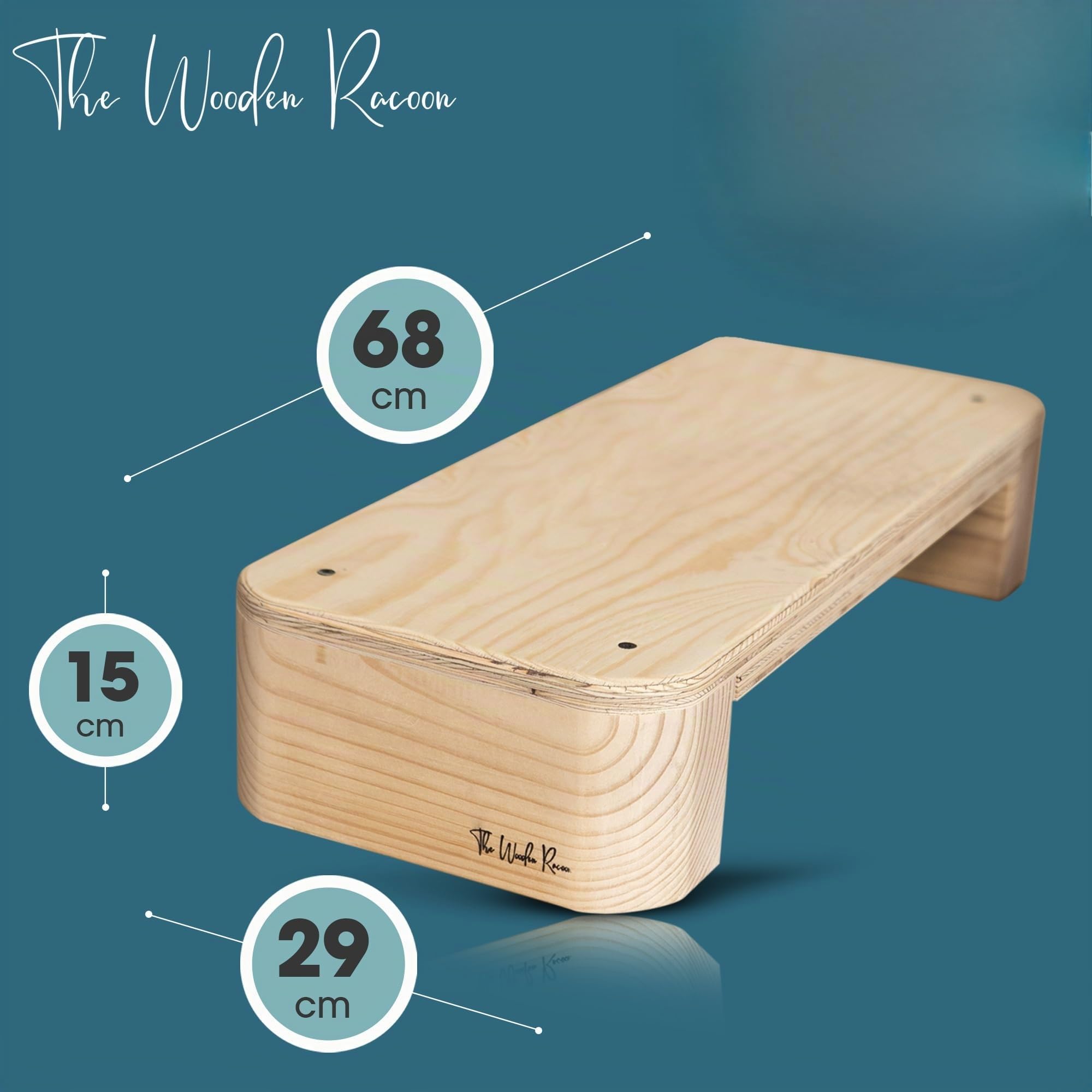 Step Ökologisches Holz: Plattform 68 x 29 x 14 cm, aus 100 % natürlichem Kiefernholz