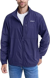 Mens Lightweight Windbreaker Packable Jacket Water Resistant for Hiking Outdoor Cycling