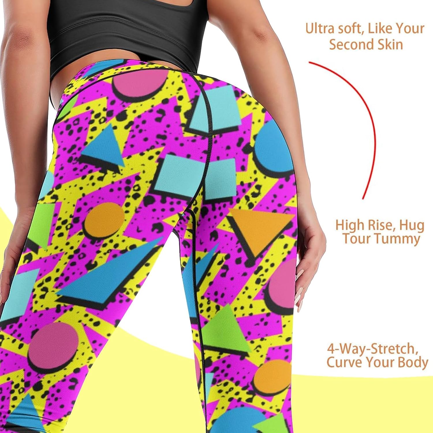 High Waisted Yoga Pants for Women Tummy Control 4 Way Stretch Running Workout Leggings Athletic Yoga Pants - Image 3