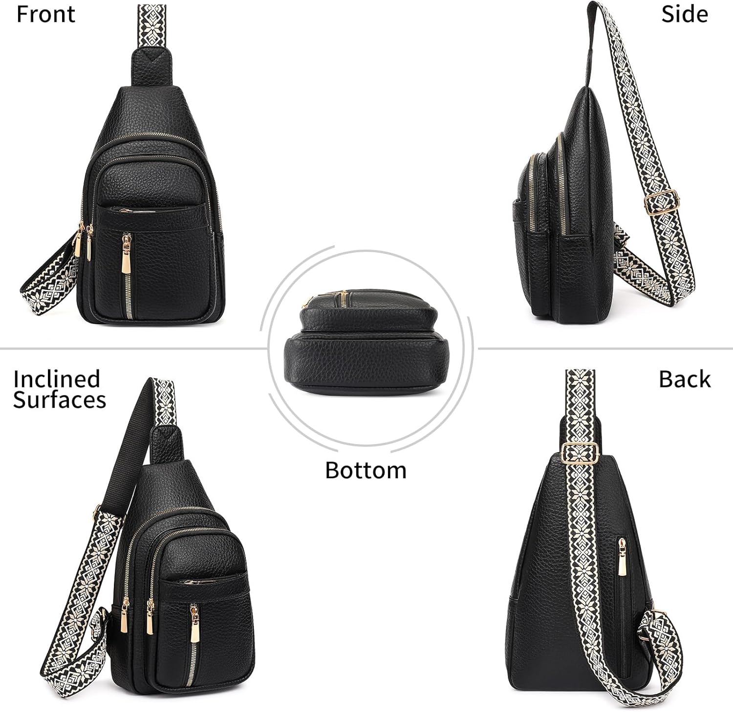 FALAN MULE Crossbody Bags for Women Trendy Leather Sling Chest Bag Fanny Packs for Women - Image 6