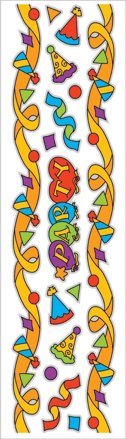 Hambly Iridescent Foil Border Stickers, Streamers & Confetti (25 Sheets)