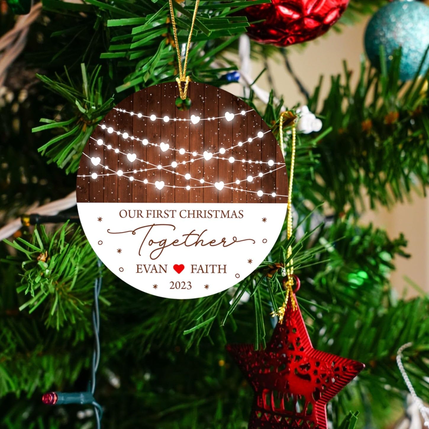 Lenox Ornament 2012 – Our First Christmas Together – Porcellana Con Oro 24K, 10,2 Cm