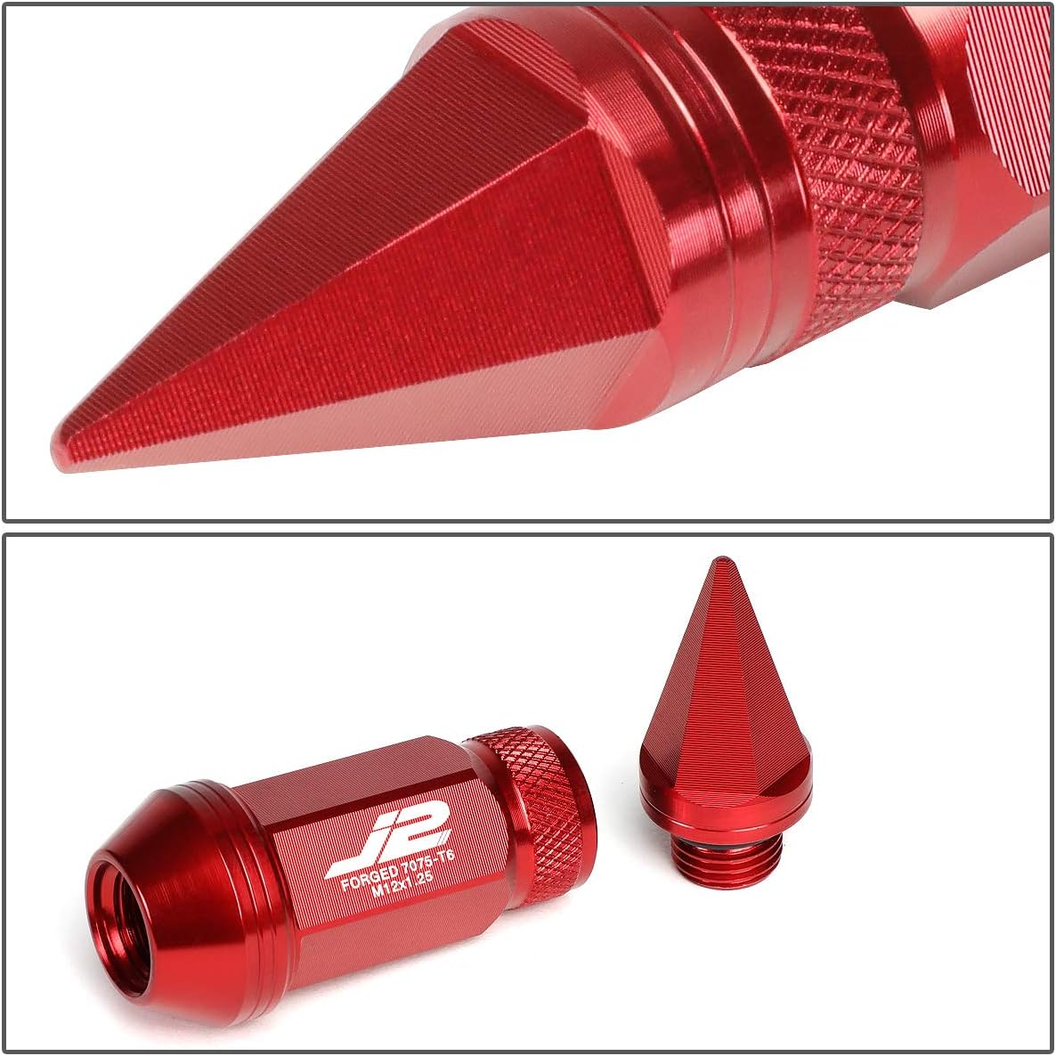 New Arrivals J2 Engineering LN-T7-022-125-RD 20Pcs M12 x 1.25 7075-T6 Aluminum 80mm Spiked Cap Lug Nut w/Socket Adapter (Red) Weekly Top Sale J2 Engineering LN-T7-022-125-RD 20Pcs M12 x 1.25 7075-T6 Aluminum 80mm Spiked Cap Lug Nut w/Socket Adapter (Red)