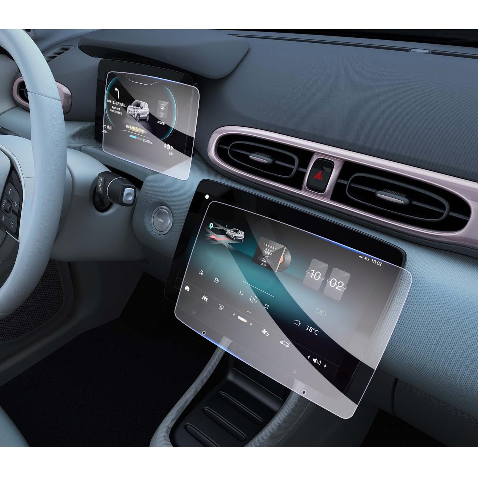 GAFAT [2 Pezzi] Compatibile con Leapmotor T03 2026 2025 2024 Navigation + Cockpit Pellicola Protettiva in Vetro, 10,1" + 8" per Leap motor T 03 LCV Touchscreen Accessori, Antiurto, 9H Antigraffio