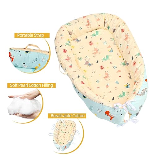 Miniatura 2 de Tumbona de bebé para recién nacido, funda extraíble para nido infantil para bebés, niñas, niños, funda suave y transpirable para dormir para bebés