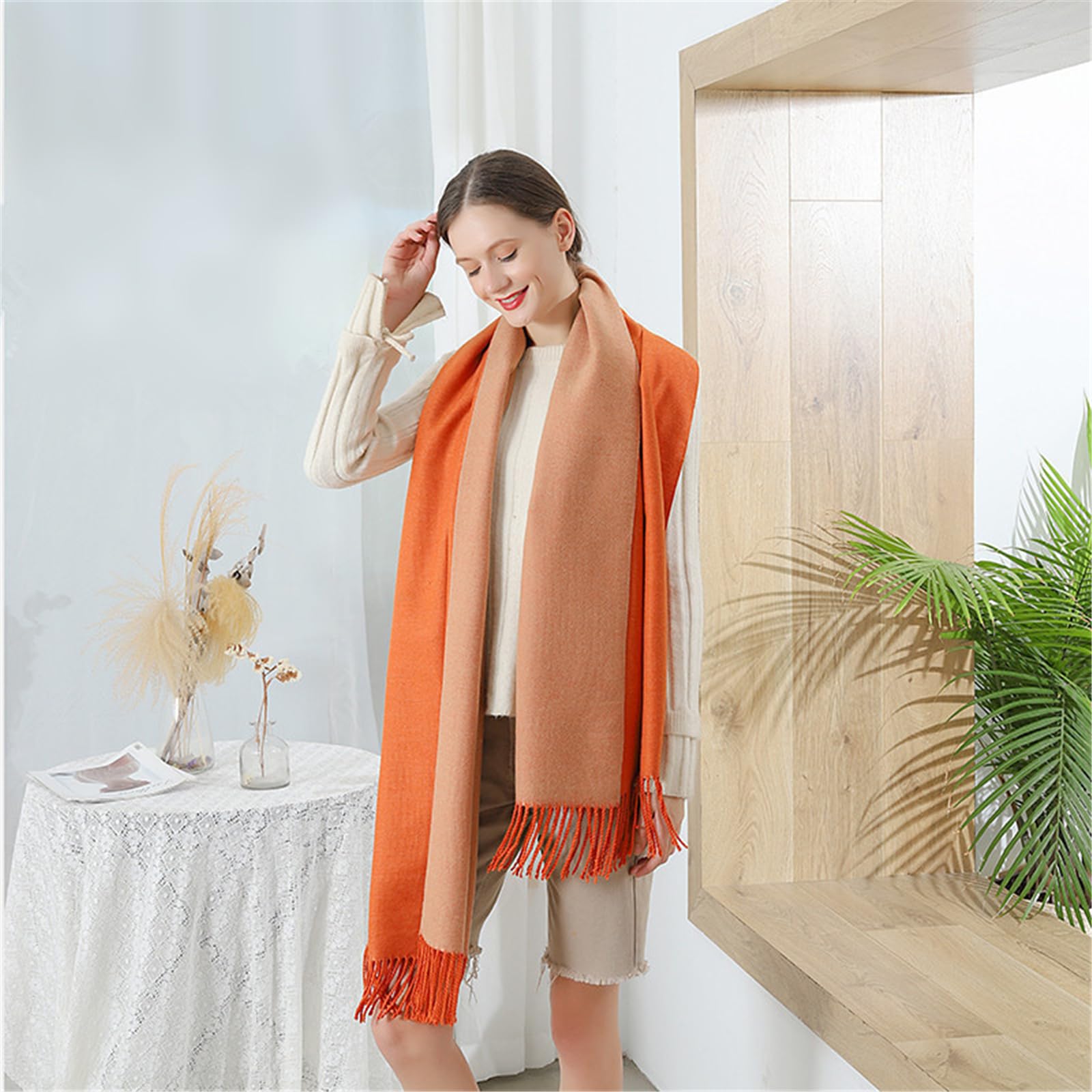 Foulard Donna Sciarpa Scialle Double Face Versatile Da Donna, Spessa Uomo, Perfetta Per L'autunno E L'inverno