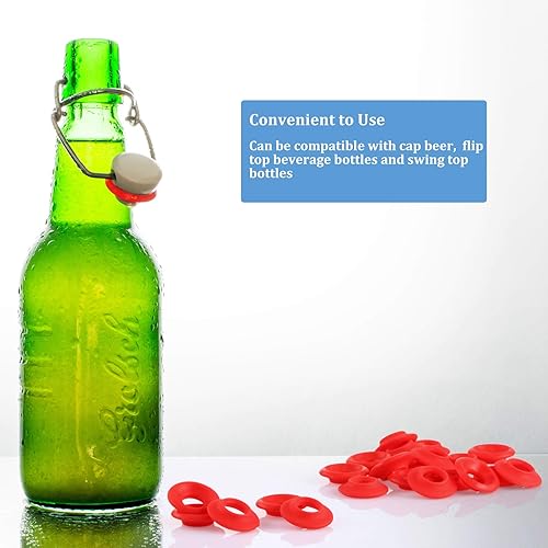 Miniatura 6 de 70 juntas de goma de silicona para botellas abatibles, arandelas superiores oscilantes, sellos a prueba de fugas, compatibles con botellas Grolsch