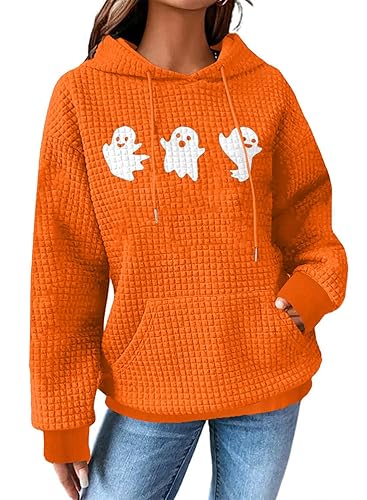 FRYAID Halloween Hoodies Women Spooky Season Sweatshirt Halloween Ghost Shirt