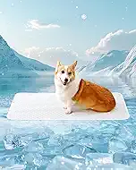 Dog Cooling Mat - Instant Cooling Pet Bed for Dogs & Cats, 6-12°F Drop, Non-Toxic & Machine Washable, Anti-Slip Bottom, Cool Mat for Indoor & Travel Use Light Gray 36" x 24"