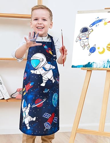 Miniatura 4 de WERNNSAI Delantal artístico para niñas y niños, delantal de pintura para niños pequeños