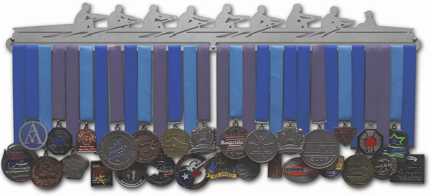 Allied Medal Hangers - Rowing Scene - Male and Female Figures - Medal Hanger Holder Display Rack